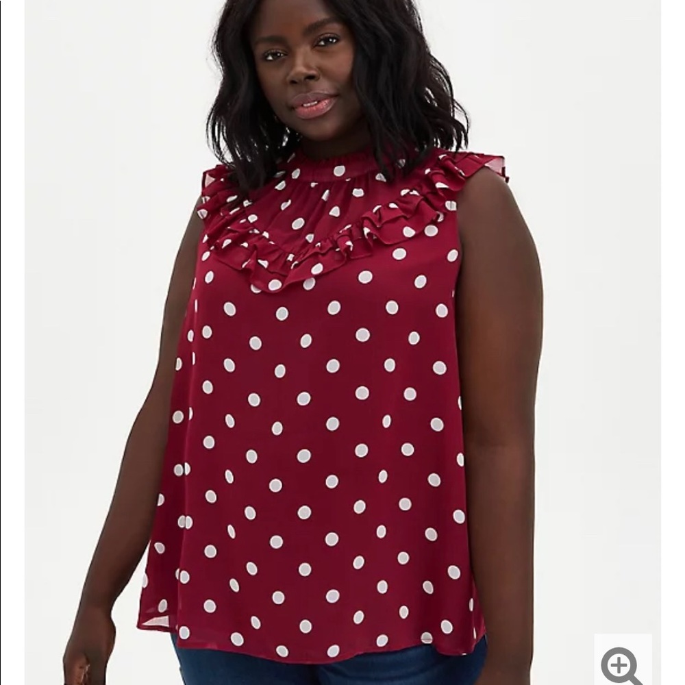 Torrid Chiffon Ruffled Sleeveless Blouse